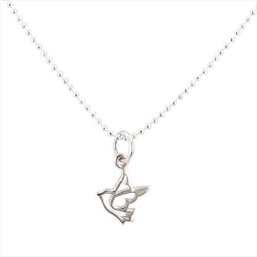 New Lengths! Tiny Dove Necklace in Sterling Silver on 16", 18" or 20" Bead Chain, #6581-ss