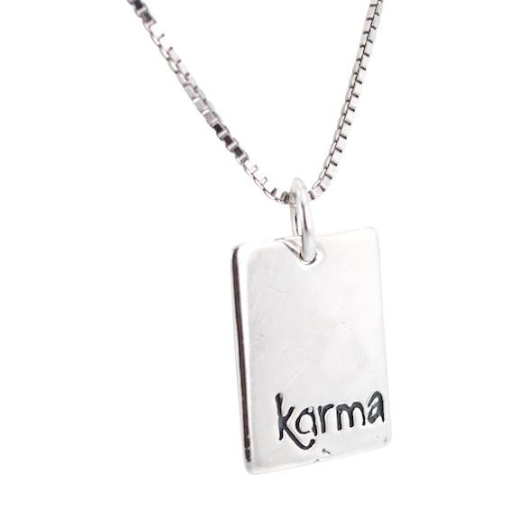 Rectangular Om (Aum), Reversible to Karma Necklace, #7237-ss