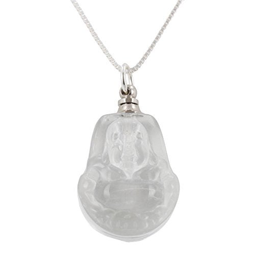 Glass Buddha Essential Oil Diffuser Necklace, #6380