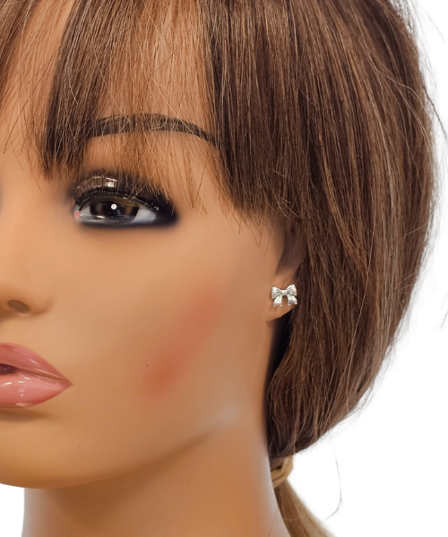 Delicate Bow Stud Earrings in Sterling Silver