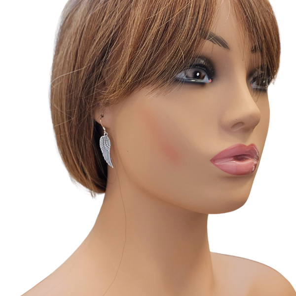 Large Angel Wing Sterling Silver Earrings #E010