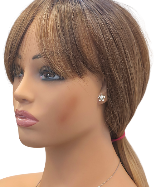 New! Small Sea Turtle Stud Earrings in Sterling Silver, #2631