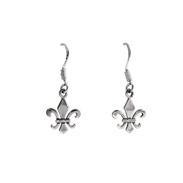 Small Fleur-De-Lis Earrings Sterling Silver # E004