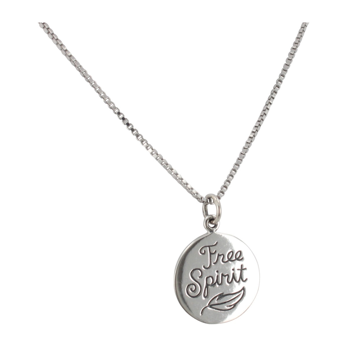 Free Spirit Word Necklace in Sterling Silver, #6243-ss