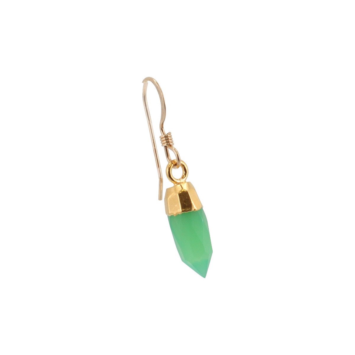Chrysoprase and Gold Dangle Earrings, #6457-yg