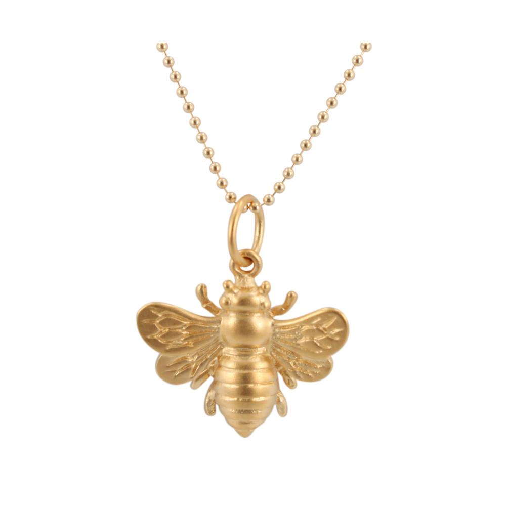 Gold Honey Bee Necklace, #6566-yg