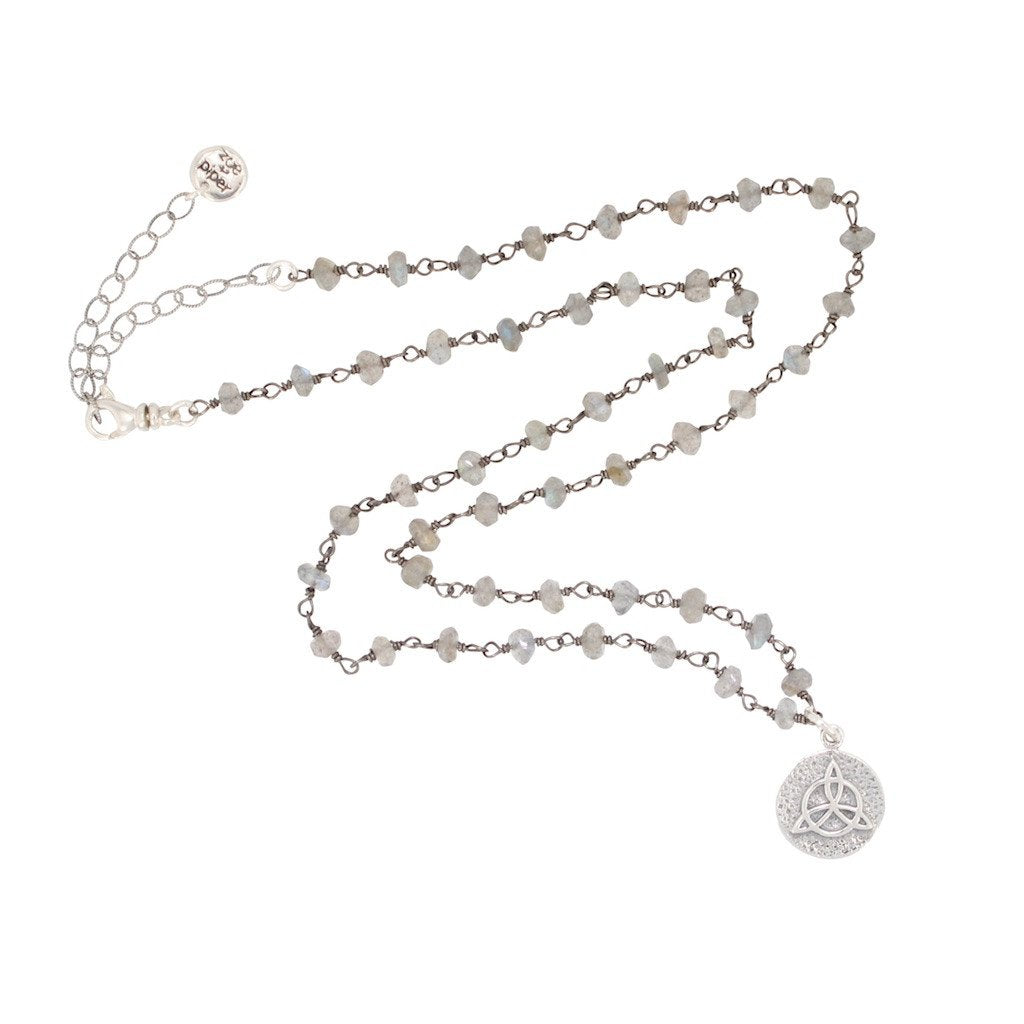 As Seen on Bones - Protection Amulet on Labradorite Necklace, #6583-ss