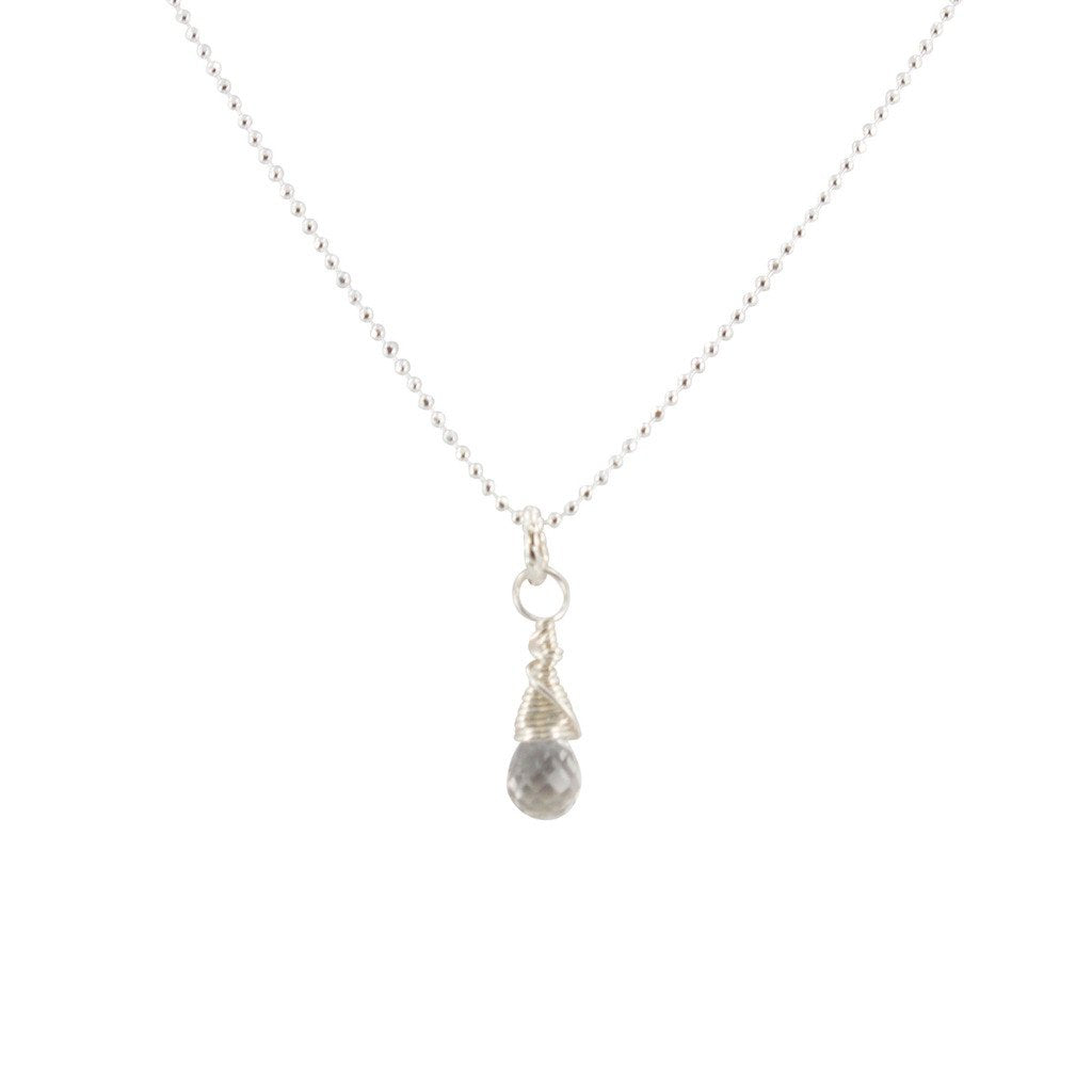 Crown Chakra - Crystal Quartz Briolette Necklace, #6590-ss