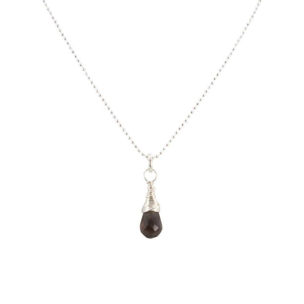 Smoky Quartz Briolette Necklace, #6590-ss