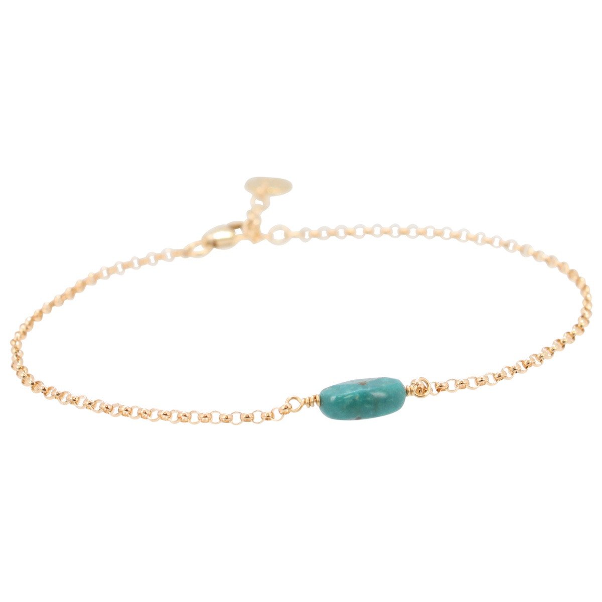Throat Chakra - Delicate Turquoise Gemstone Bracelet, #6602-yg