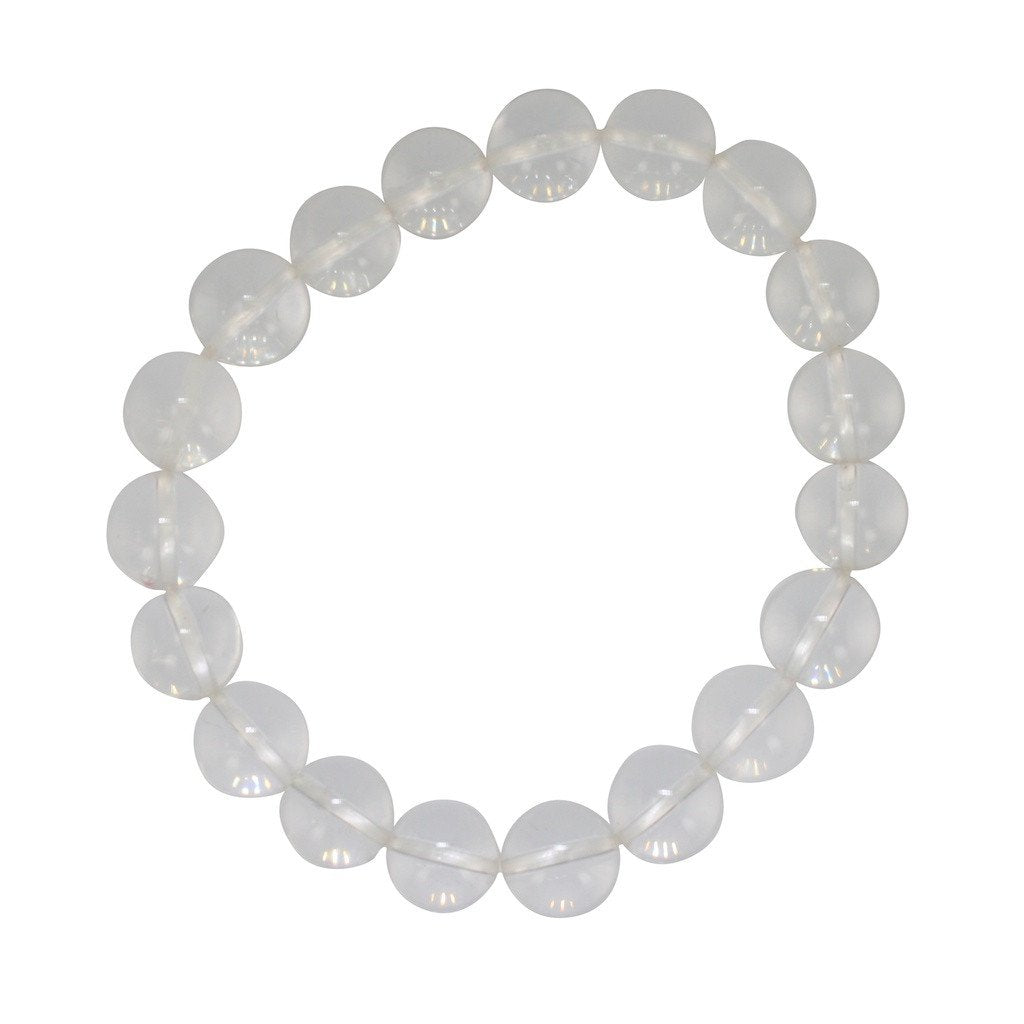 Healing Bracelet - 10mm Crystal Quartz Bracelet, #6687