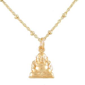 Small Gold Buddha Necklace, #8148-yg