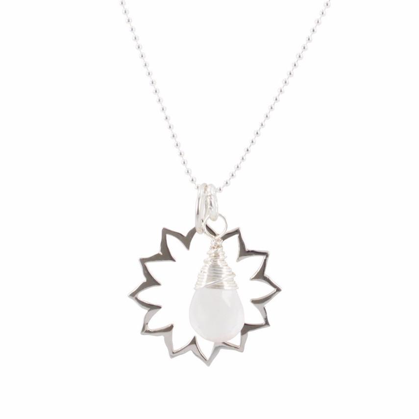 Rose Quartz Heart Chakra Necklace, #6728-ss