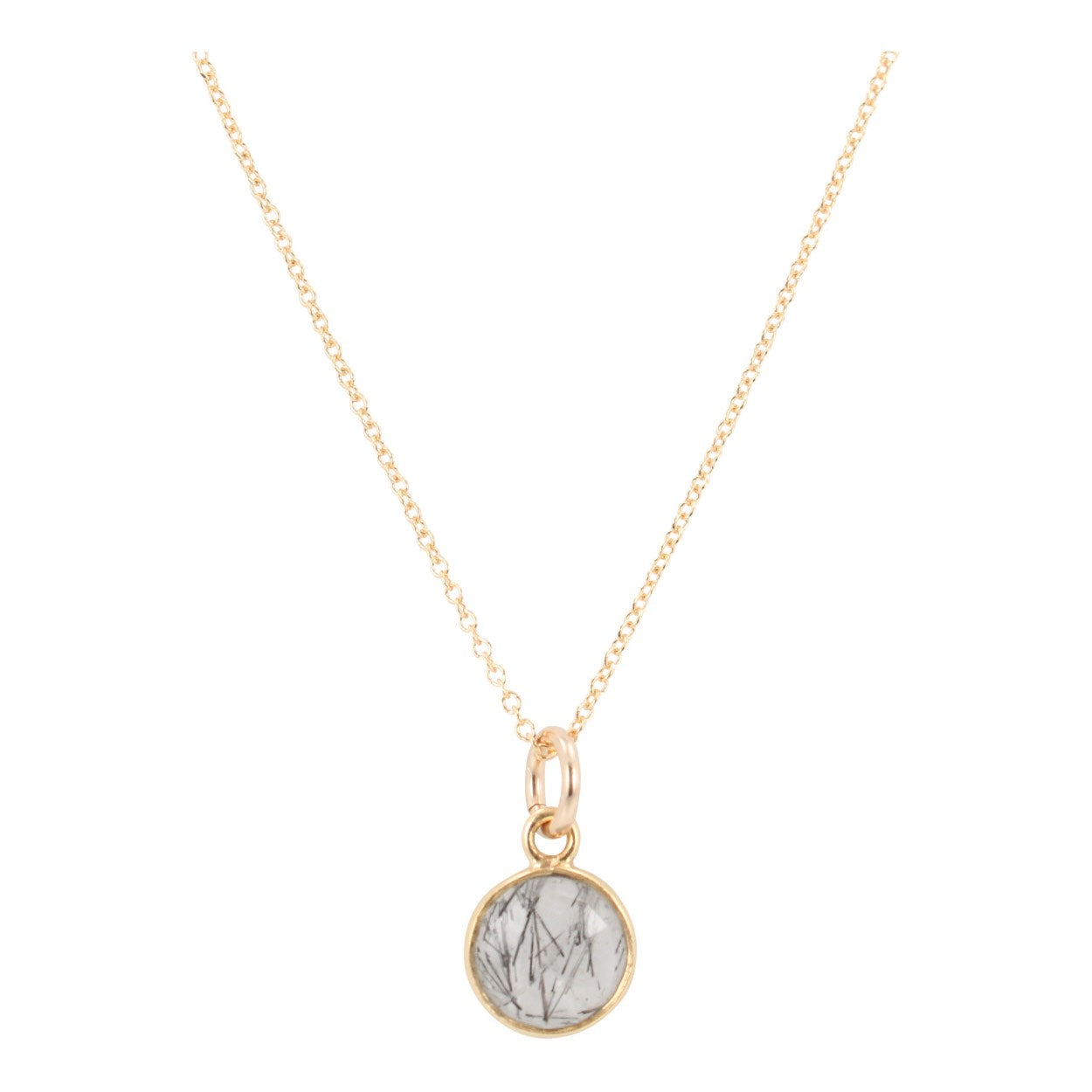 Small Round Gemstone Necklace in Gold, #6333-yg