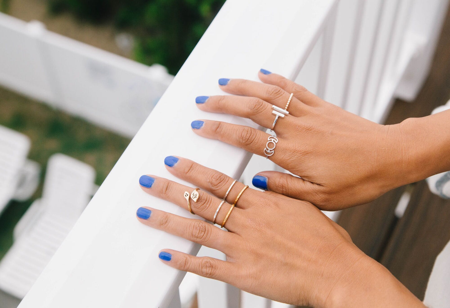 Thin Hammered Stack Ring in Sterling Silver, #6369-ss