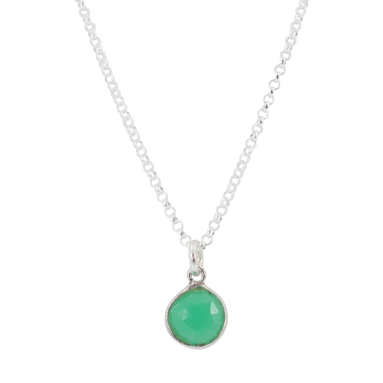 Silver Gemstone 18" Necklace, #6300-ss