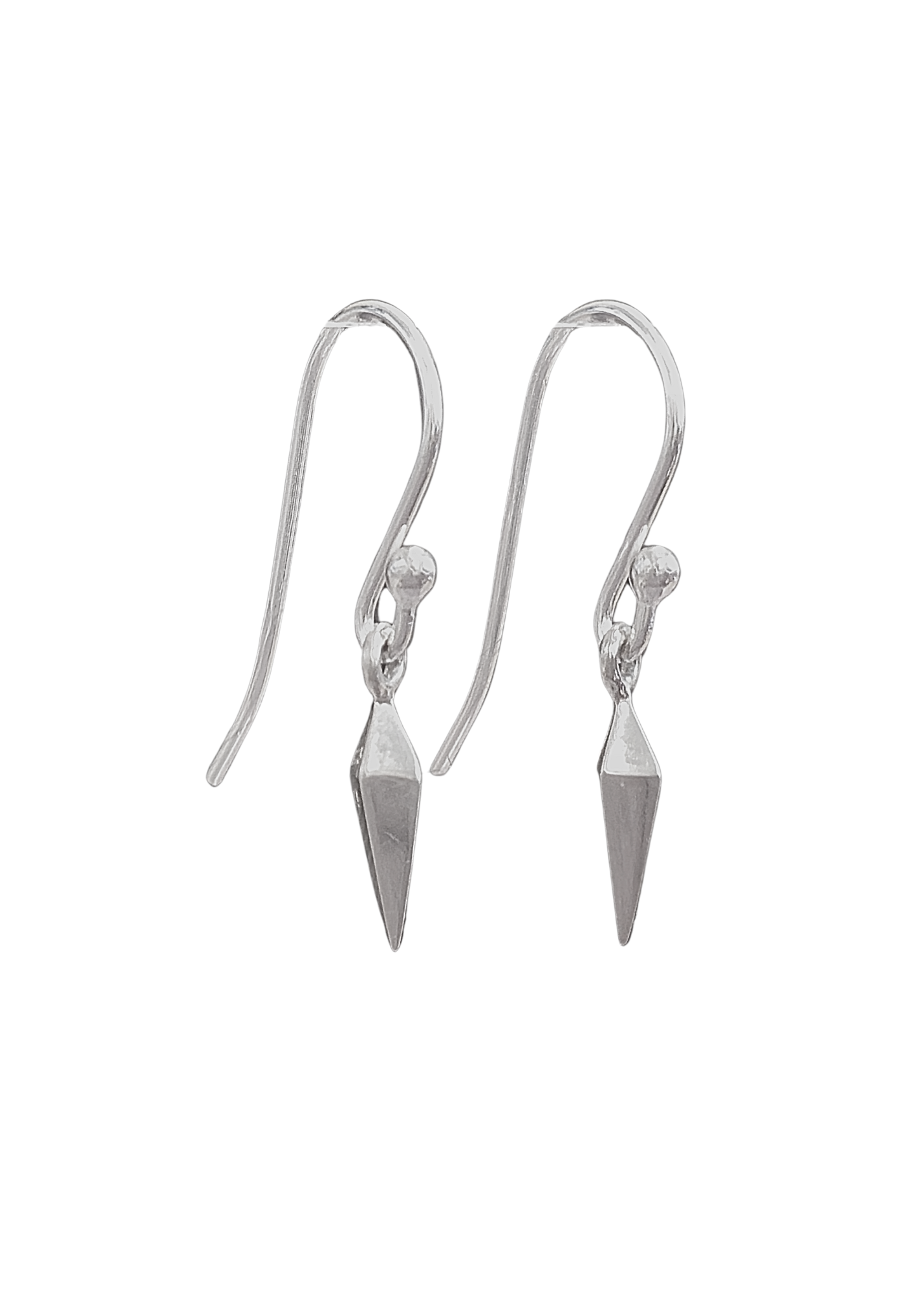 Small Spike Dangle Earrings in Sterling Silver, #6433-ss