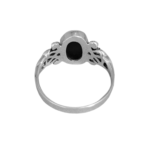 Zoe and Piper Black Onyx Oblong Sterling Silver Ring #6012