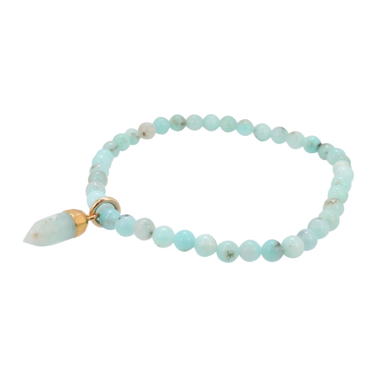 4mm Amazonite Energy Bracelet with Amazonite Charm, #6477