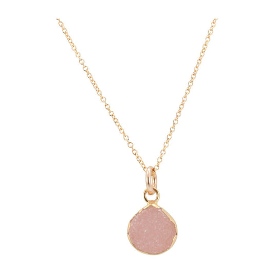 New length! Pink Druzy Necklace 16" or 18", #6332-yg