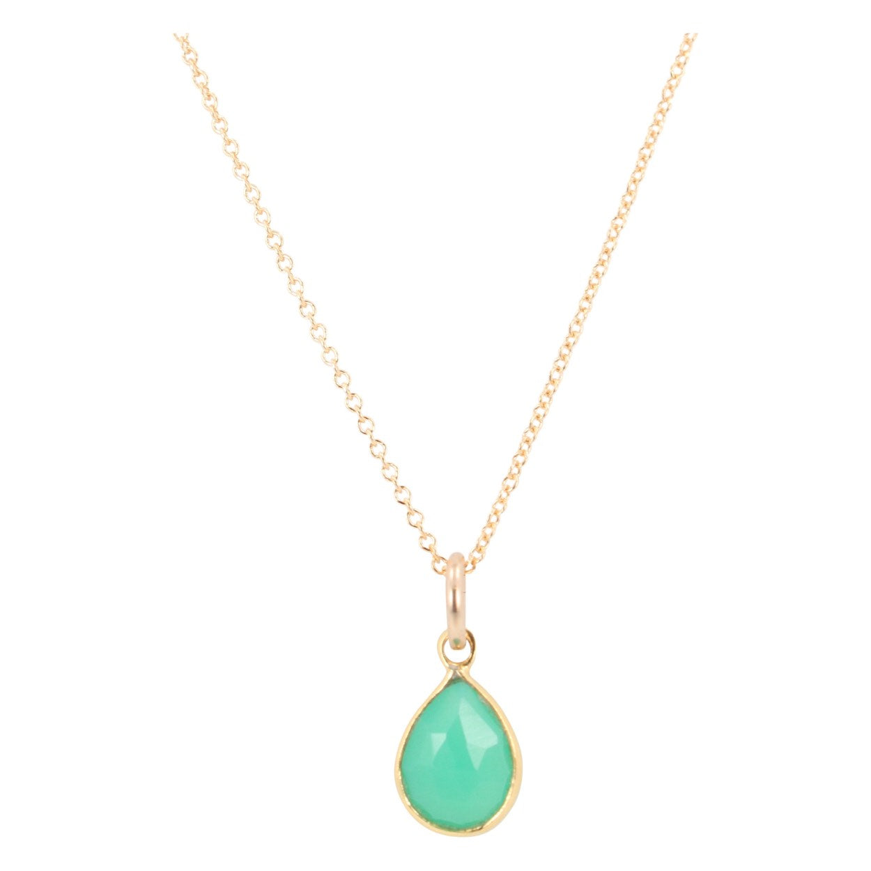 Teardrop Gemstone 18" Necklace in Gold, #8334-yg