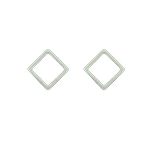 Open Square Design Stud Earrings in Sterling Silver #6769