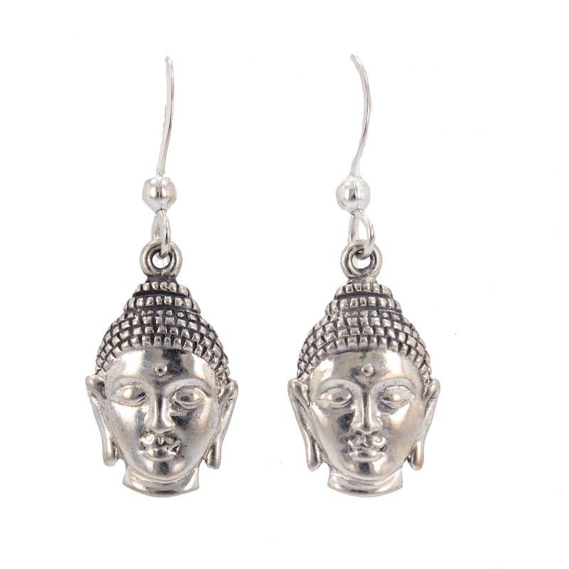 Dangle Buddha Earrings in Sterling Silver, #7269-ss