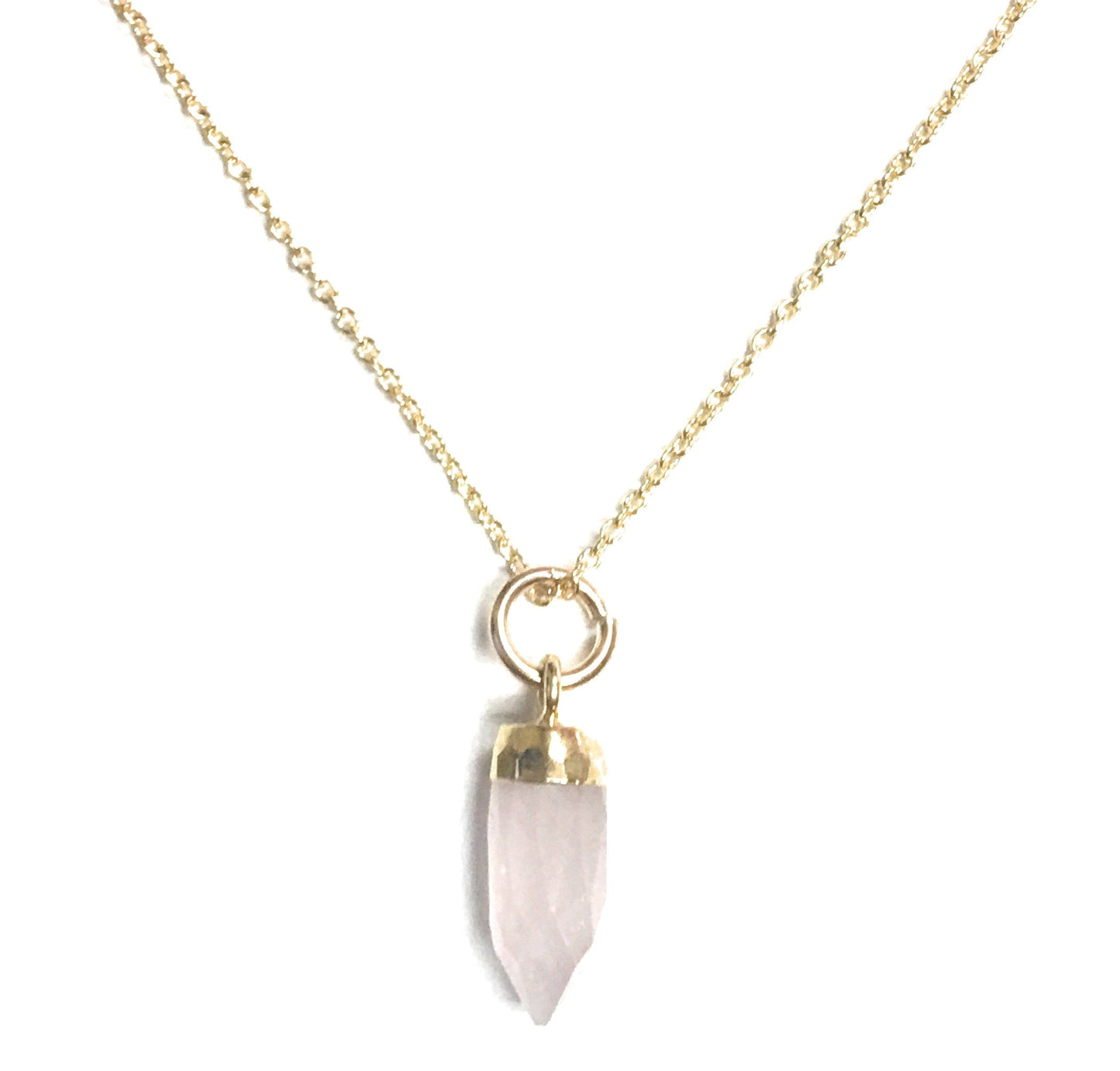 Small Gold Gem Point Necklace, Stone Choice, #6488-yg