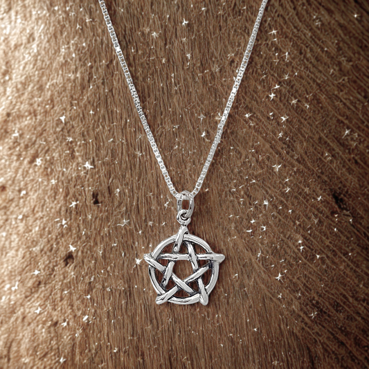 Pentagram Protection Necklace in Sterling Silver