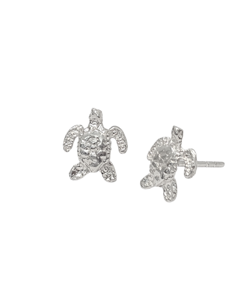 New! Small Sea Turtle Stud Earrings in Sterling Silver, #2631
