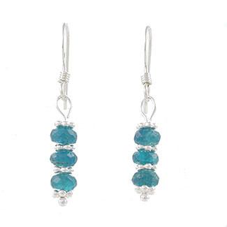 Delicate Apatite Gemstone Earrings in Sterling Silver, #8096-ss