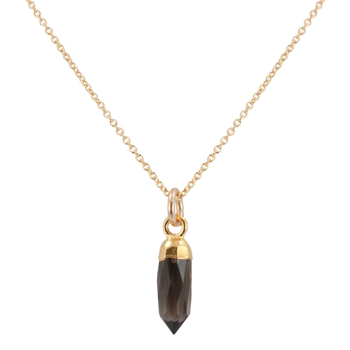 Small Gold Gem Point Necklace, Stone Choice, #6488-yg