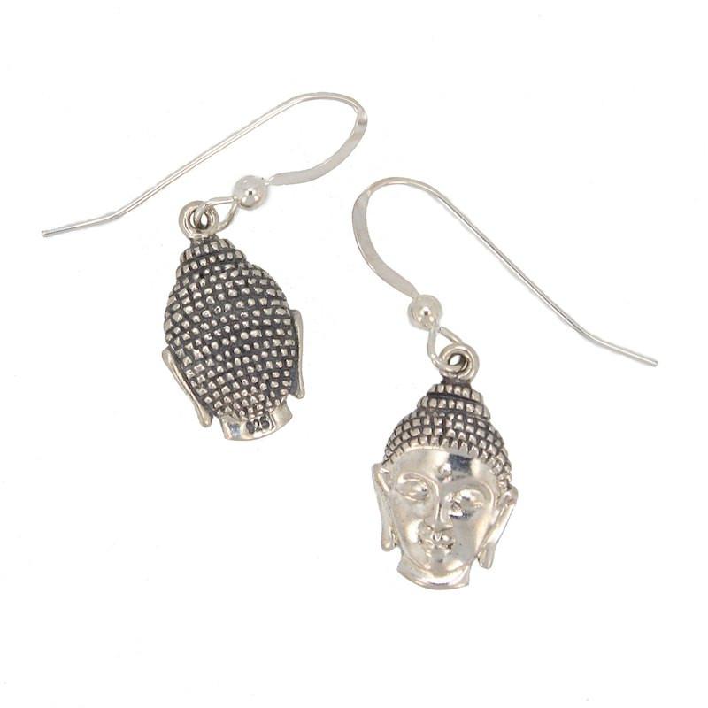 Dangle Buddha Earrings in Sterling Silver, #7269-ss