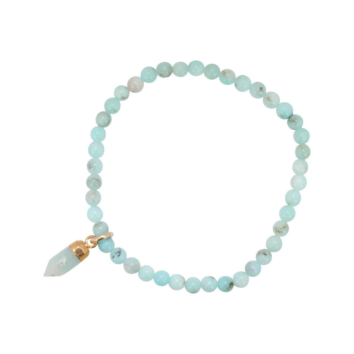 4mm Amazonite Energy Bracelet with Amazonite Charm, #6477