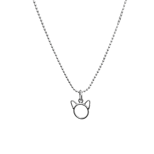 Small Cat Pendant Necklace In Sterling Silver, #6010