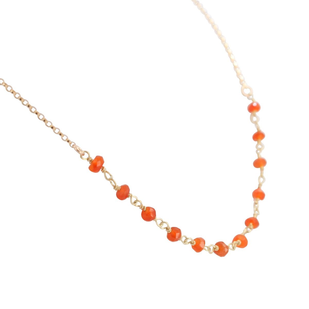 Delicate Carnelian Gemstone Necklace on Gold Filled Chain (Sacral Chakra), #6527-yg