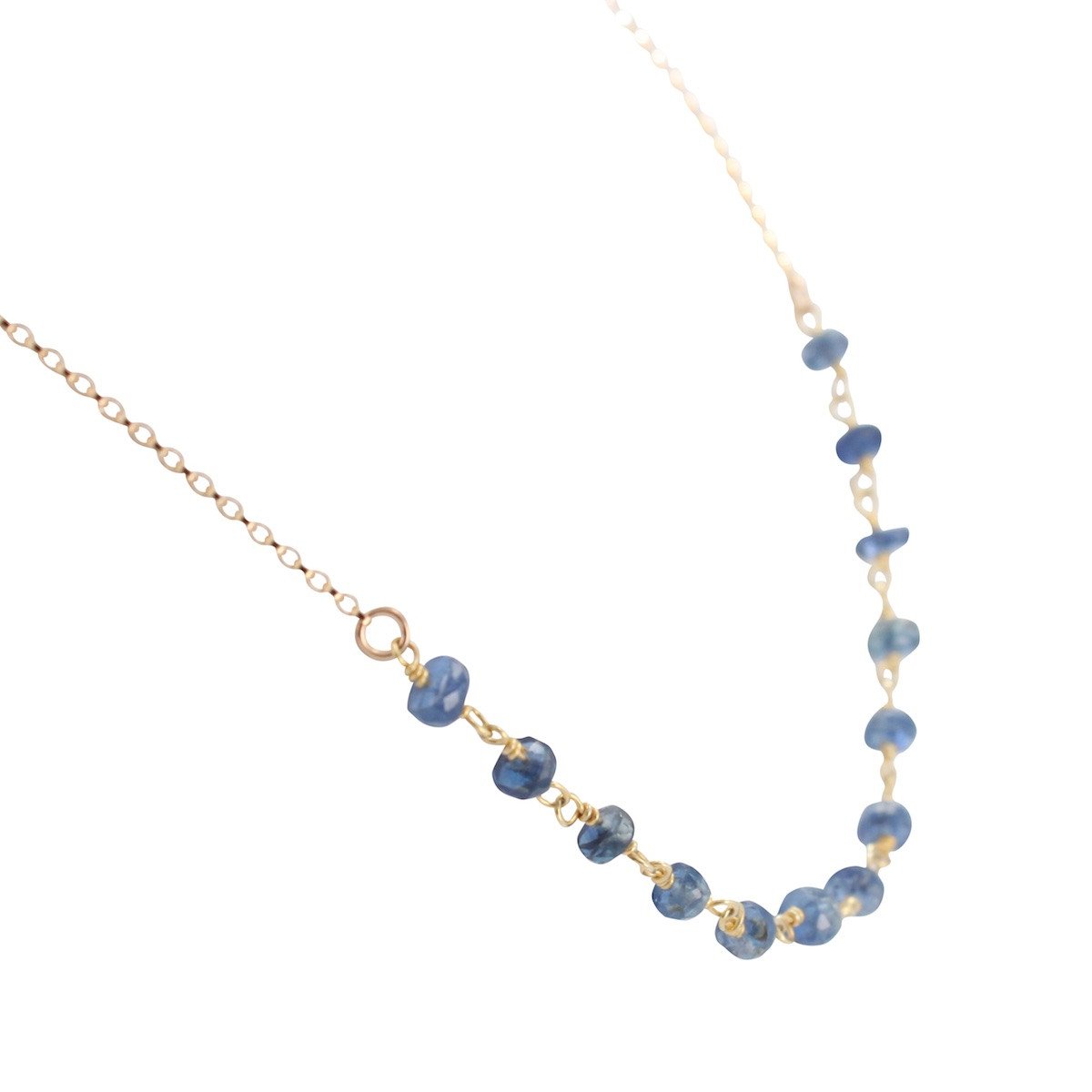 Delicate 4mm Kyanite Gemstone Necklace on Gold Filled Chain, #6527-yg