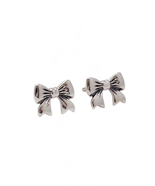 Delicate Bow Stud Earrings in Sterling Silver
