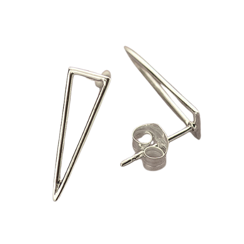 Open Triangle Design Earrings in Sterling Silver, #6190-ss