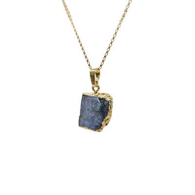 Limited Edition Small Kyanite Pendant on 16" or 18" Gold Rolo Necklace