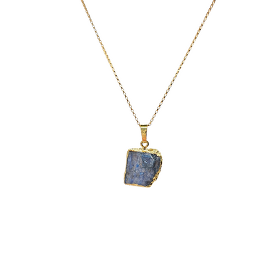 Limited Edition Small Kyanite Pendant on 16" or 18" Gold Rolo Necklace