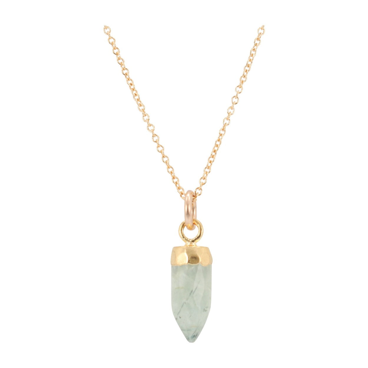 Small Gold Gem Point Necklace, Stone Choice, #6488-yg