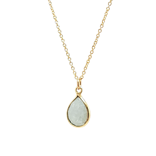 Teardrop Gemstone 18" Necklace in Gold, #8334-yg