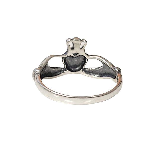 Small Irish Friendship & Love Band Celtic Claddagh Ring in Sterling Silver, Sizes 6, 7, 8, and 9, #2602