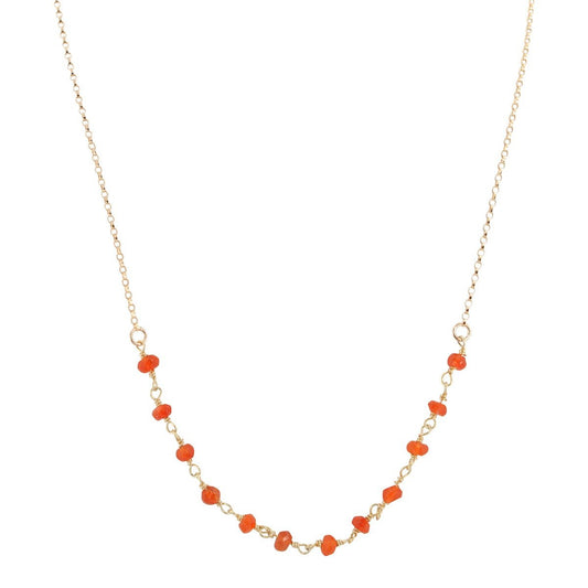 Delicate Carnelian Gemstone Necklace on Gold Filled Chain (Sacral Chakra), #6527-yg