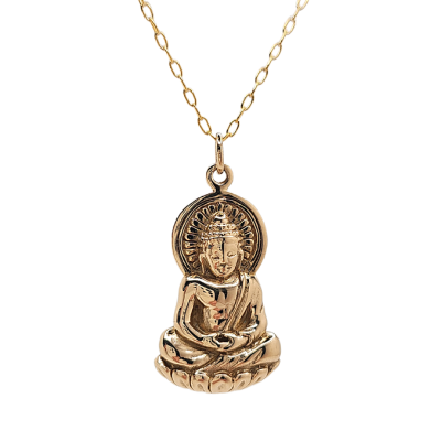 Limited Edition Detailed Sitting Young Buddha Necklace on a 16", 18" or 20" Gold Fill Chain #6181