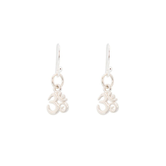 Petite Aum / Om Earrings in Sterling Silver, #6913-ss