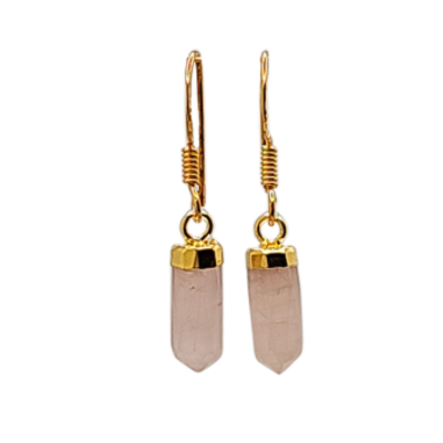 New Stones! Gold Gemstone Point Dangle Earrings , #6499-yg