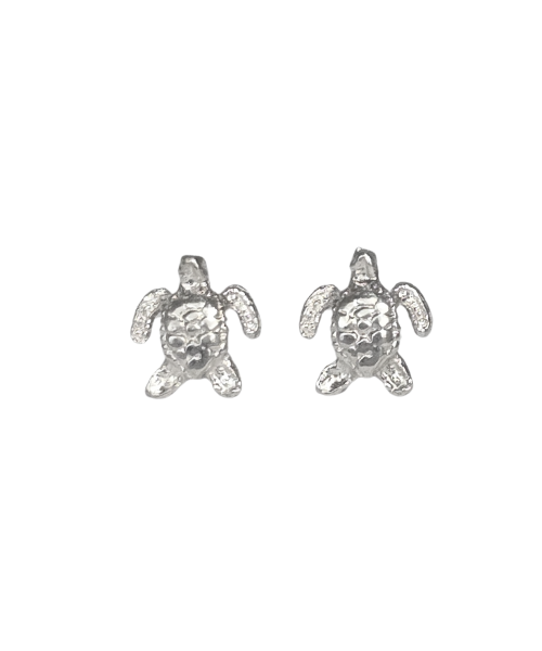 New! Small Sea Turtle Stud Earrings in Sterling Silver, #2631