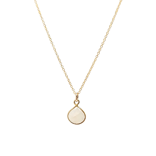 Semi Round Gemstone 18" Necklace in Gold, #8330-yg